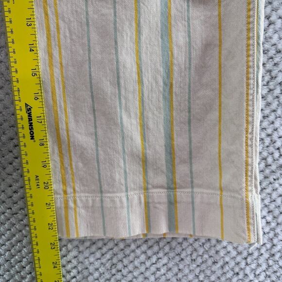 Madewell Pants Womens 24P Yellow Striped Emmett Wide Leg Crop High Rise Trouser - Picture 13 of 15